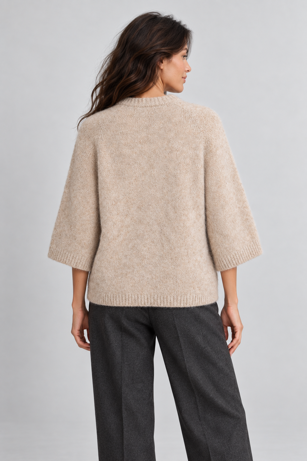 Vikarley 3/4 cardigan - Natural Melange